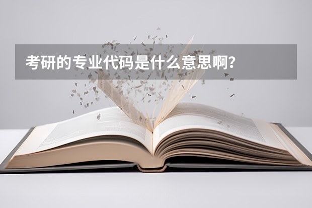 考研的专业代码是什么意思啊？