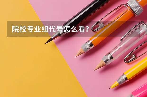 院校专业组代号怎么看？